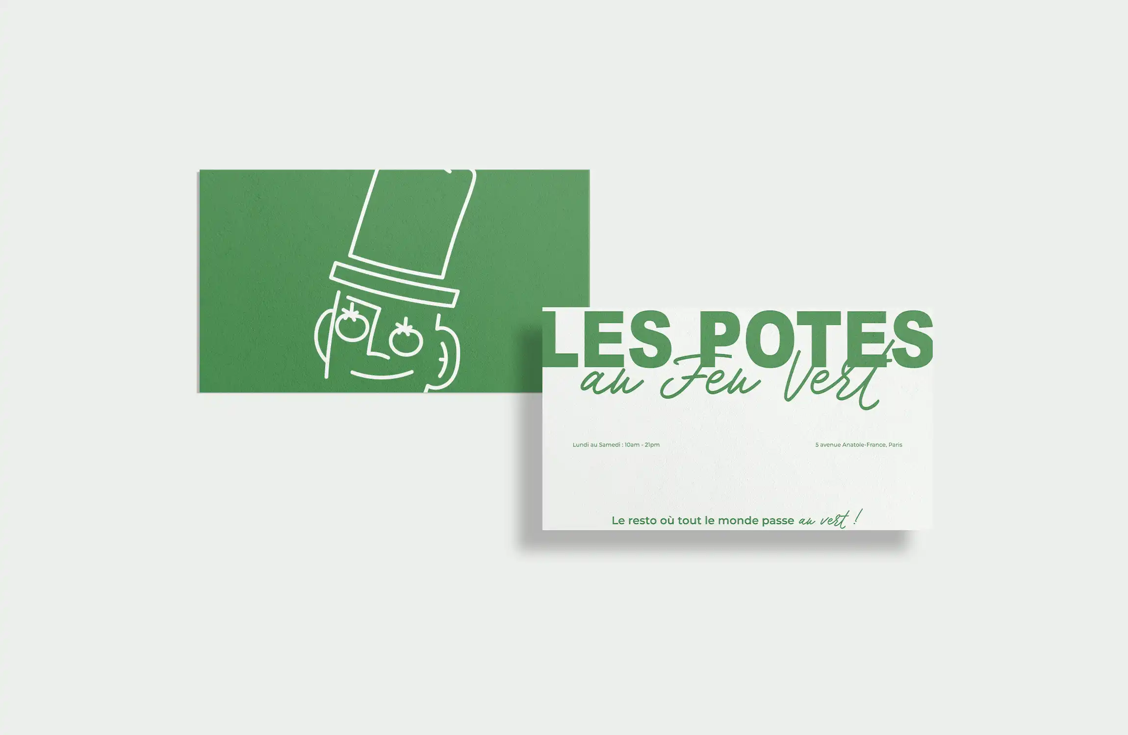 carte de viste du restaurant végétarien